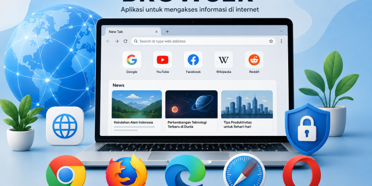 Ilustrasi apa itu browser untuk mengakses internet