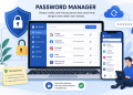 Ilustrasi password manager untuk menyimpan kata sandi secara aman