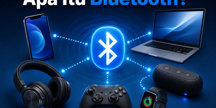 Ilustrasi apa itu Bluetooth dan koneksi perangkat nirkabel